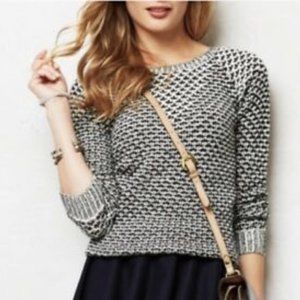 Anthropologie Black & White Knit Sweater